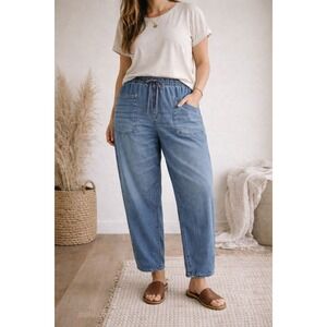 Project Blue Blue Drapey Barrel Jeans Size XL Slouchy Lagenlook Denim Baggy